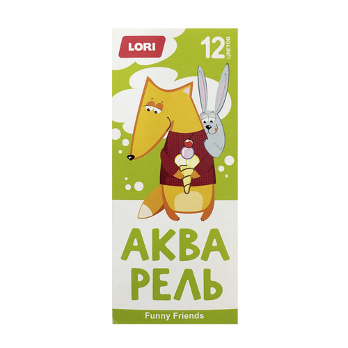 Акварель FUNNY FRIENDS, 12 цветов