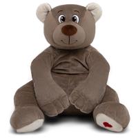 Игрушка мягкая "Медведь Лари" 70см (сидя 35см), цвет: бежево-серый