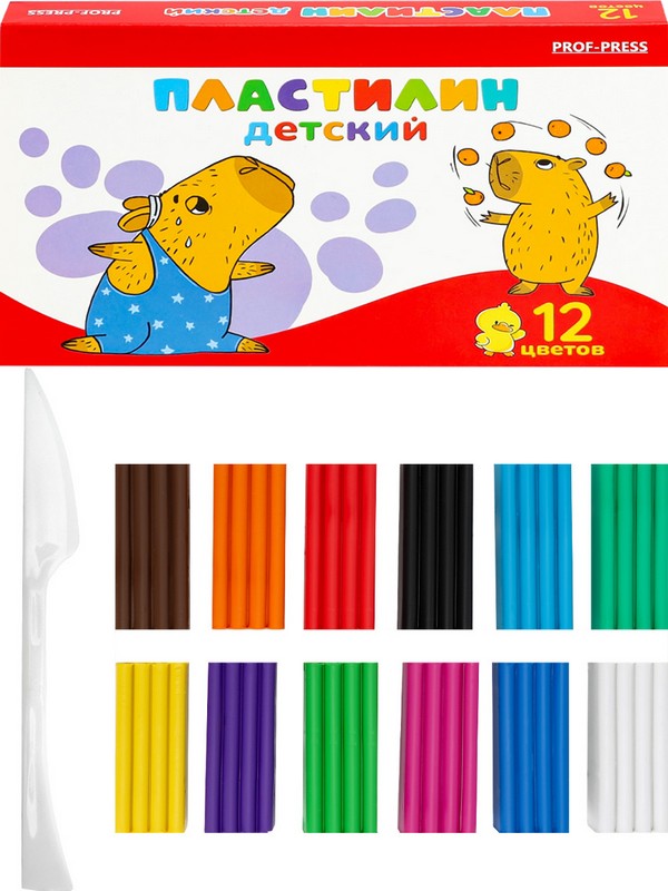 Пластилин 12 цв. 180г. стек,