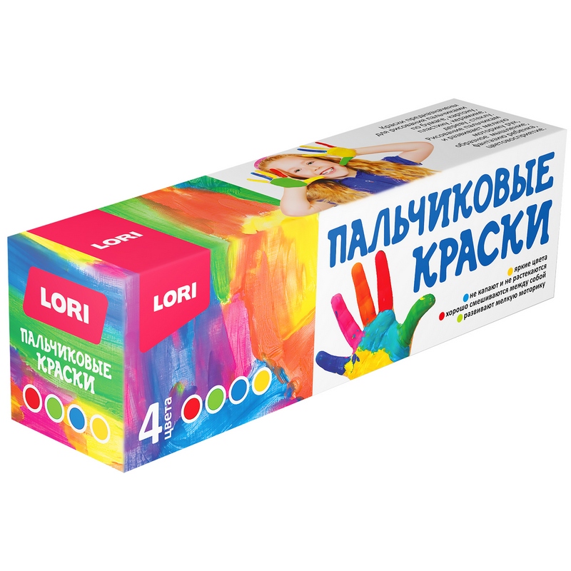 Пальчиковые краски 4 цв. по 40 мл