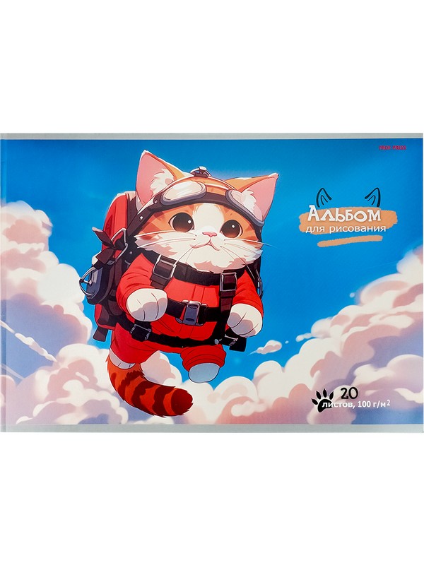 Альбом для рисования А4 20л. Летающий котик. 28,7*20,5*0,6 см
