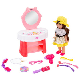 Набор "Модница" Girl`s Club" в комплекте: кукла 30 см, трюмо со звуком и светом, блестящая упаковка Набор "Модница" Girl`s Club" в комплекте: кукла 30 см, трюмо со звуком и светом, блестящая упаковка