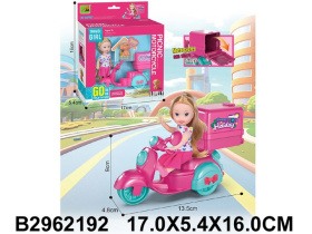 Набор игровой, кукла, питомец, мопед, размер 9*4,8*13,5 см