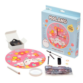 Часы. Molang. Алмазные узоры. Поле цветов. в/к