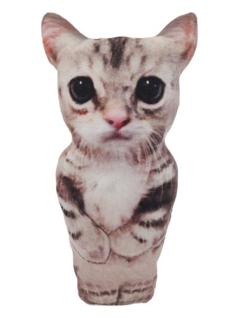 Игрушка мягкая "Кот Мем" 40 см серый