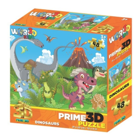 3D Puzzle-48 «Динозавры на прогулке», 3+, в коробке