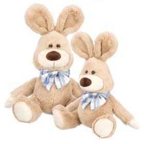 Зайчик с голубым бантиком в клетку, 20 см Зайчик с голубым бантиком в клетку, 20 см