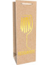 Пакет подар.из крафт-бум. с тисн.фольг.12.5х36.5х9см(craft Bottle)зол.бокал с надписью