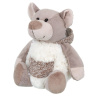 Мягкая Игрушка RELANA, Мишка в меховом белом худи с карманом, 19 см