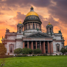 Холст с красками по номерам "Исаакиевский собор" (30цв.) 40х40 см