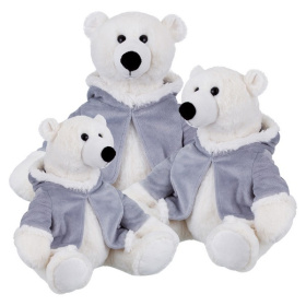 Мягкая Игрушка RELANA, Полярный мишка в меховом пальто с капюшоном, 28 см Мягкая Игрушка RELANA, Полярный мишка в меховом пальто с капюшоном, 28 см