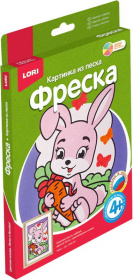 Фреска.Картина из песка "Зайка"