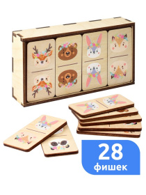 Игра настольная "Домино" животные