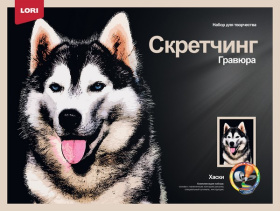 Скретчинг 30*40см Животные "Хаски"
