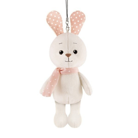 Мягкая Игрушка Maxitoys Luxury, Кролик Белый с Цветными Ушками, 13 см