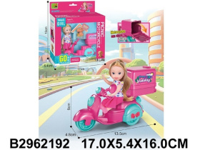 Набор игровой, кукла, питомец, мопед, размер 9*4,8*13,5 см