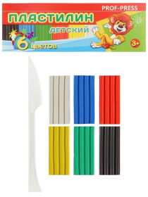 Пластилин 6 цв. 90г.стек,