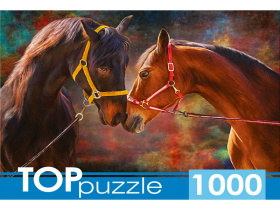 TOPpuzzle. ПАЗЛЫ 1000 элементов. Влюблённые лошади,