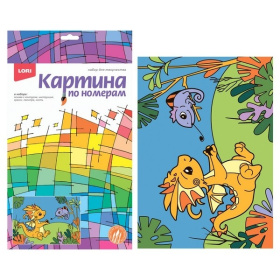Картина по номерам для малышей "Дракоша в джунглях", европодвес