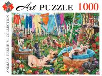 Artpuzzle. ПАЗЛЫ 1000 элементов. ФРАНЦУЗСКИЕ БУЛЬДОГИ В САДУ