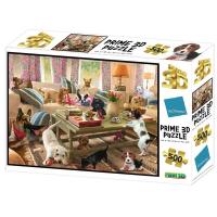 3D-Puzzle-500 "Собаки в гостиной",Giordano