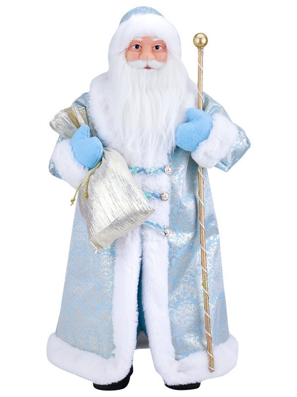 Дед Мороз см в серебристо-голубой шубке (М) - купить по оптовым ценам