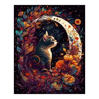Картина по номерам холст на подрамнике 40*50см "Лунный кот"