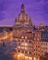 Картина по номерам на картоне 40*50 см "Вечерний Дрезден"