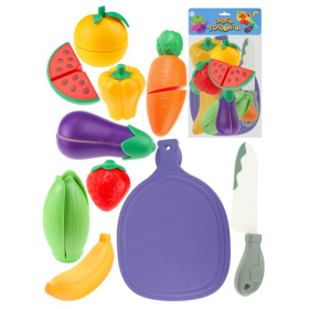 Набор фруктов и овощей для резки (10 предметов, фиолетовая доска, зеленый нож, в пакете) Набор фруктов и овощей для резки (10 предметов, фиолетовая доска, зеленый нож, в пакете)