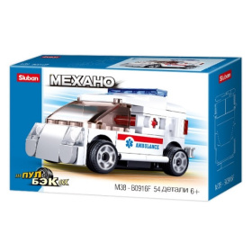 Конструктор "Скорая помощь" инерционная, (54 детали) Конструктор "Скорая помощь" инерционная, (54 детали)
