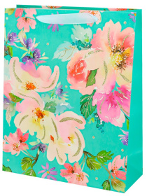 Dream cards Пакет подар. с мат.лам.и глит. (12 шт в наборе) 26*32*10см(L), Цветы на ветру Dream cards Пакет подар. с мат.лам.и глит. (12 шт в наборе) 26*32*10см(L), Цветы на ветру