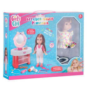 Набор "Модница" Girl`s Club" в комплекте: кукла 30 см, трюмо со звуком и светом, блестящая упаковка Набор "Модница" Girl`s Club" в комплекте: кукла 30 см, трюмо со звуком и светом, блестящая упаковка