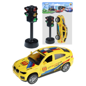 Машинка инерционная в наборе со светофором.Открыв. двери 16.5х5х21 см, жёлтый, в пакете Машинка инерционная в наборе со светофором.Открыв. двери 16.5х5х21 см, жёлтый, в пакете