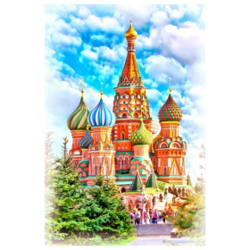 Алмаз мозаика (класс.) 17х22 см, с подр.,с полным заполн.(20цв) Храм Василия Блаженного Алмаз мозаика (класс.) 17х22 см, с подр.,с полным заполн.(20цв) Храм Василия Блаженного