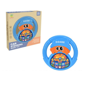 Руль музыкальный "Крабик", 18*18*3 см, световые эффекты, голоса животных, регулировка громкости Руль музыкальный "Крабик", 18*18*3 см, световые эффекты, голоса животных, регулировка громкости