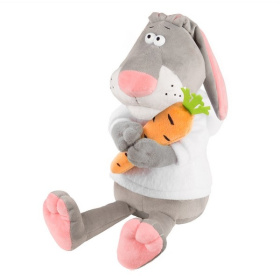 Мягкая Игрушка Maxitoys Luxury, Кролик Семёныч в Худи с Морковкой, 25 см