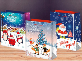 Пакет подарочный 18-23 лам.матовый микс (12 шт в наборе) НГ Пакет подарочный 18-23 лам.матовый микс (12 шт в наборе) НГ