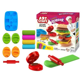 Набор для лепки "Бургерная" тесто 4х50г, Набор для лепки "Бургерная" тесто 4х50г,