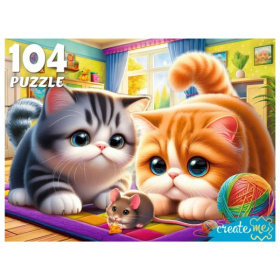 Пазлы 104 элемента "Котята и мышонок" Пазлы 104 элемента "Котята и мышонок"
