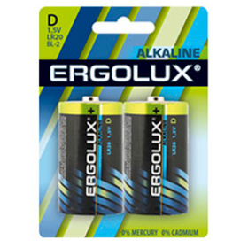 Батарейка (2 шт на блист.) 1.5В "Ergolux Alkaline LR20 BL-2" Батарейка (2 шт на блист.) 1.5В "Ergolux Alkaline LR20 BL-2"