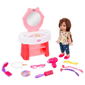 Набор "Модница" Girl`s Club" в комплекте: кукла 30 см, трюмо со звуком и светом, блестящая упаковка Набор "Модница" Girl`s Club" в комплекте: кукла 30 см, трюмо со звуком и светом, блестящая упаковка