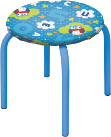 Табурет с совятами на синем Табурет с совятами на синем