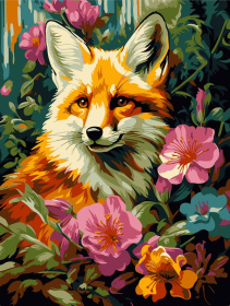 Картина по номерам на картоне 20*28,5 см "Лисица" Картина по номерам на картоне 20*28,5 см "Лисица"