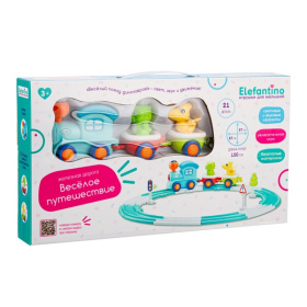 Железная дорога Elefantino "Веселое путешествие" 21 деталь, световые и звуковые эффекты,диаметр 57см Железная дорога Elefantino "Веселое путешествие" 21 деталь, световые и звуковые эффекты,диаметр 57см