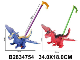 Каталка на палочке "Дракон", высота ручки: 38 см, 2 цвета в ассортименте Каталка на палочке "Дракон", высота ручки: 38 см, 2 цвета в ассортименте