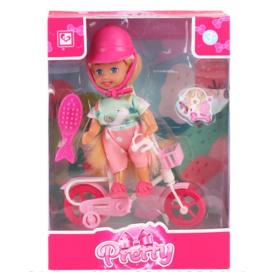 Кукла на велосипеде с аксессуарами Кукла на велосипеде с аксессуарами