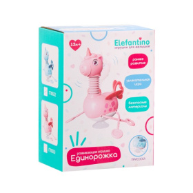 Игрушка развивающая Elefantino "Единорожка", на присоске, развитие мелкой моторики, резиночки Игрушка развивающая Elefantino "Единорожка", на присоске, развитие мелкой моторики, резиночки
