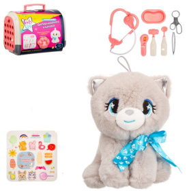 Набор "Ветеринарная клиника" Girl's club, кошечка мягкая, аксессуары, наклейки, переноска Набор "Ветеринарная клиника" Girl's club, кошечка мягкая, аксессуары, наклейки, переноска