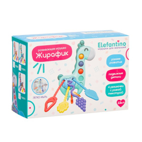 Игрушка развивающая Elefantino "Жирафик", 4 резиночки с разной текстурой, подвижные детали, поп ит Игрушка развивающая Elefantino "Жирафик", 4 резиночки с разной текстурой, подвижные детали, поп ит