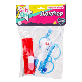 Набор "Доктор" "Girl's club", 9 предметов, стетоскоп со светом и звуком Набор "Доктор" "Girl's club", 9 предметов, стетоскоп со светом и звуком